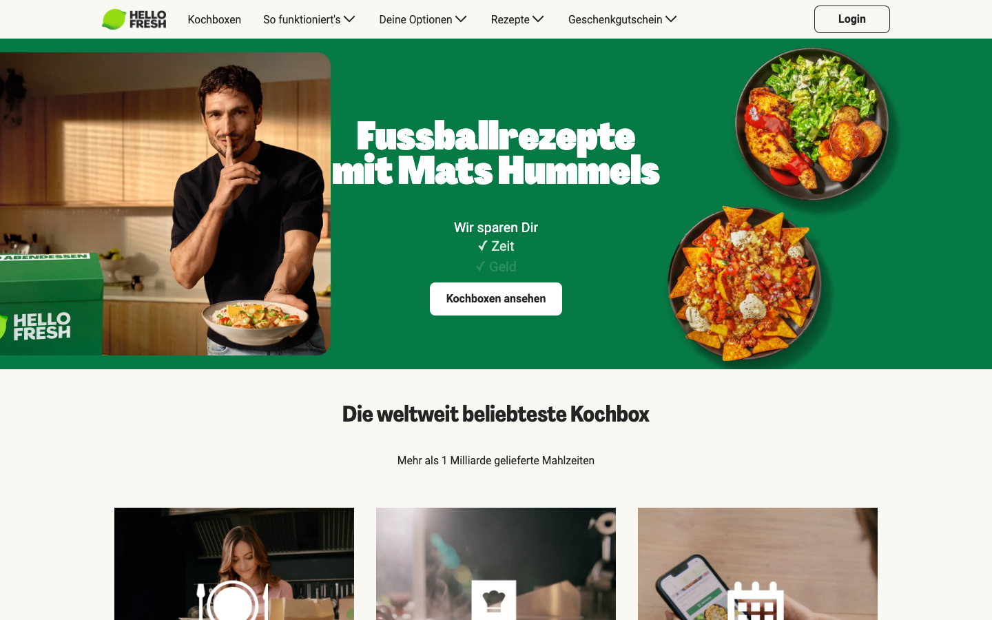 HelloFresh.de Startseite – Aktuelle Kampagne und Angebote (unverändertes Neukundenangebot seit Juni 2026)